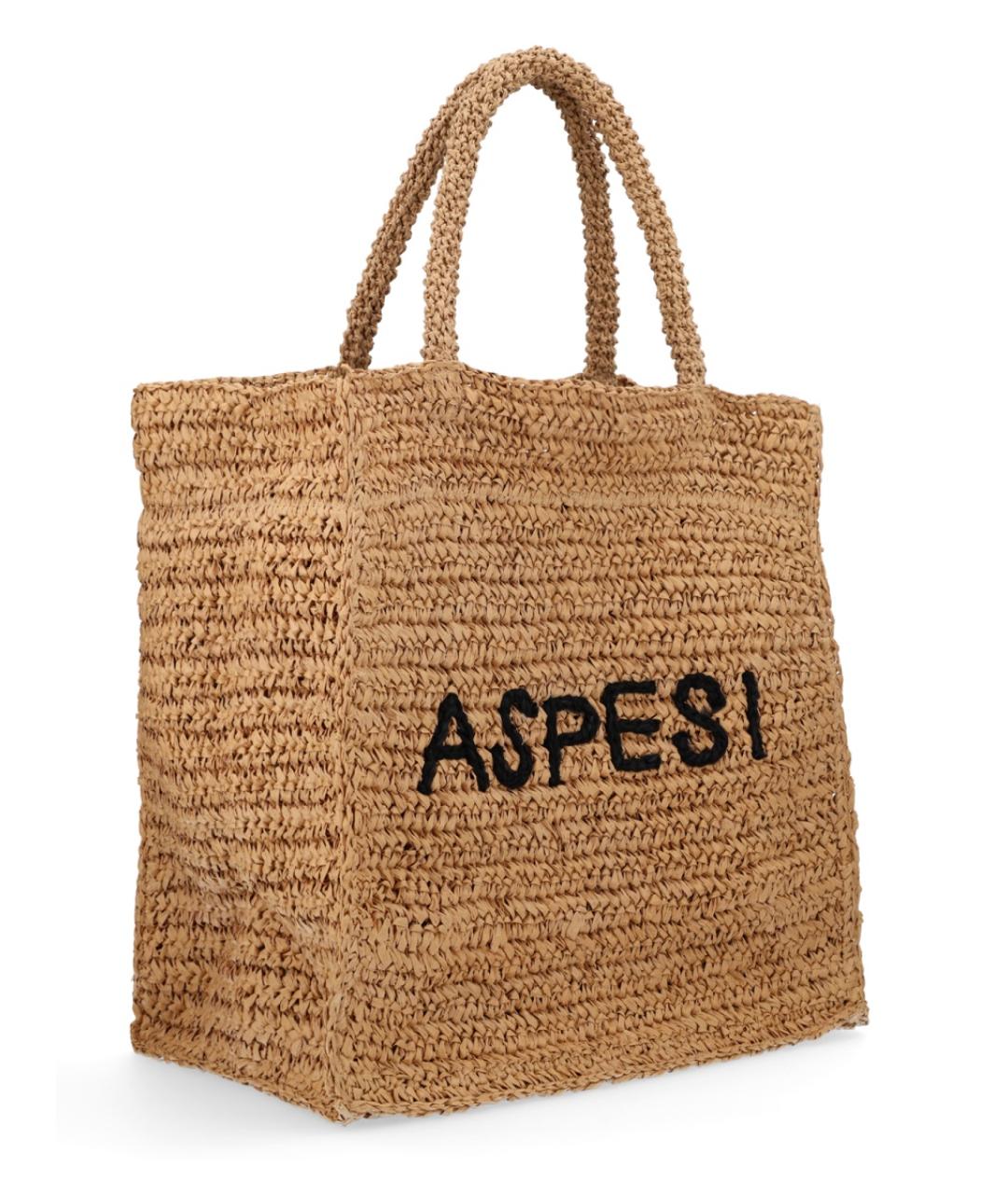 ASPESI Коричневая пелетеная сумка тоут, фото 3