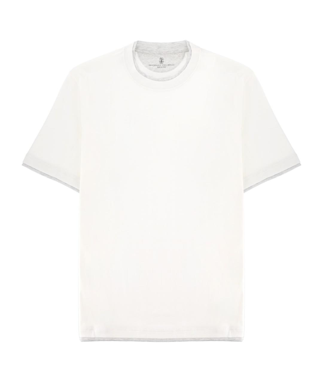 BRUNELLO CUCINELLI Белая хлопковая футболка, фото 1