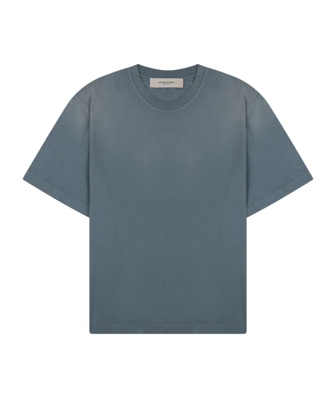 GOLDEN GOOSE DELUXE BRAND Синяя хлопковая футболка, фото 1