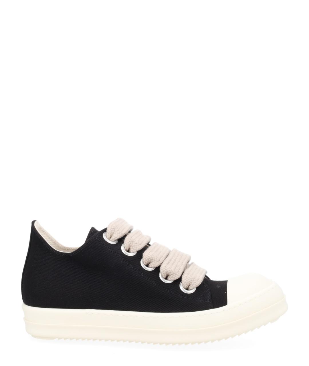 RICK OWENS DRKSHDW Черные текстильные низкие кроссовки / кеды, фото 1