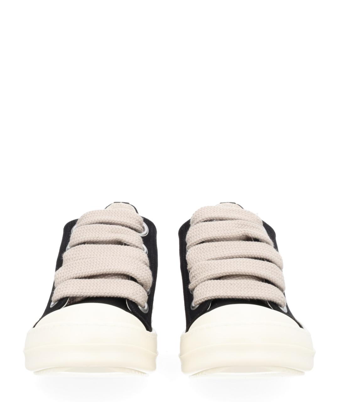 RICK OWENS DRKSHDW Черные текстильные низкие кроссовки / кеды, фото 3