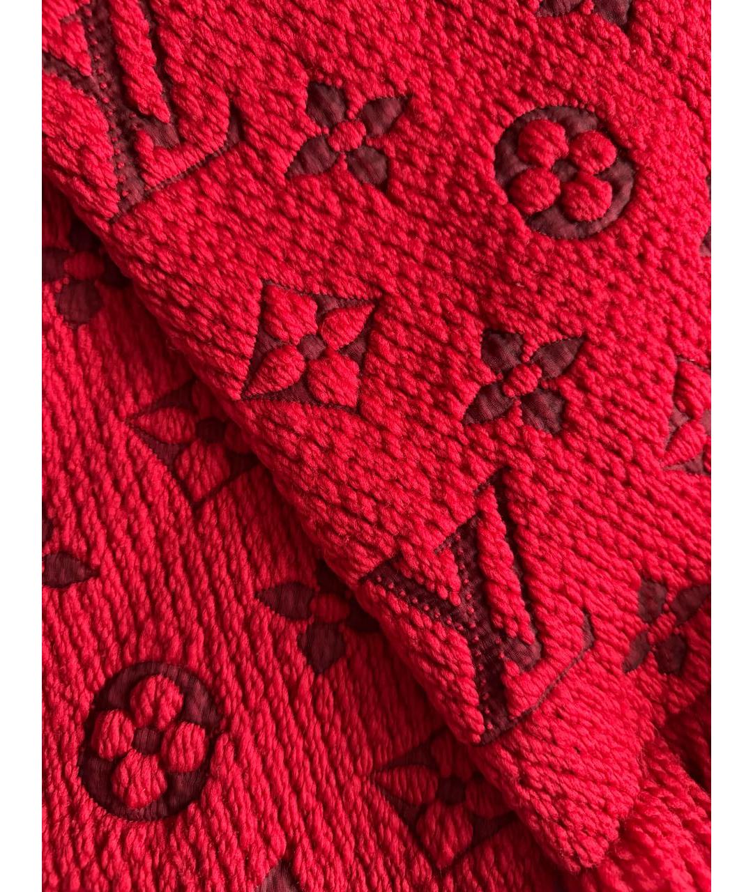 LOUIS VUITTON Красный шерстяной шарф, фото 2