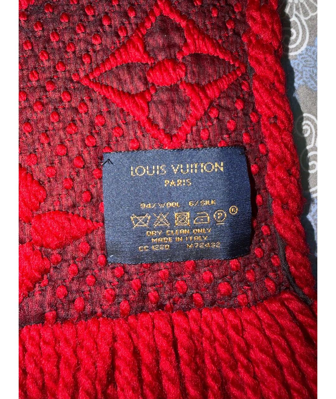 LOUIS VUITTON Красный шерстяной шарф, фото 3