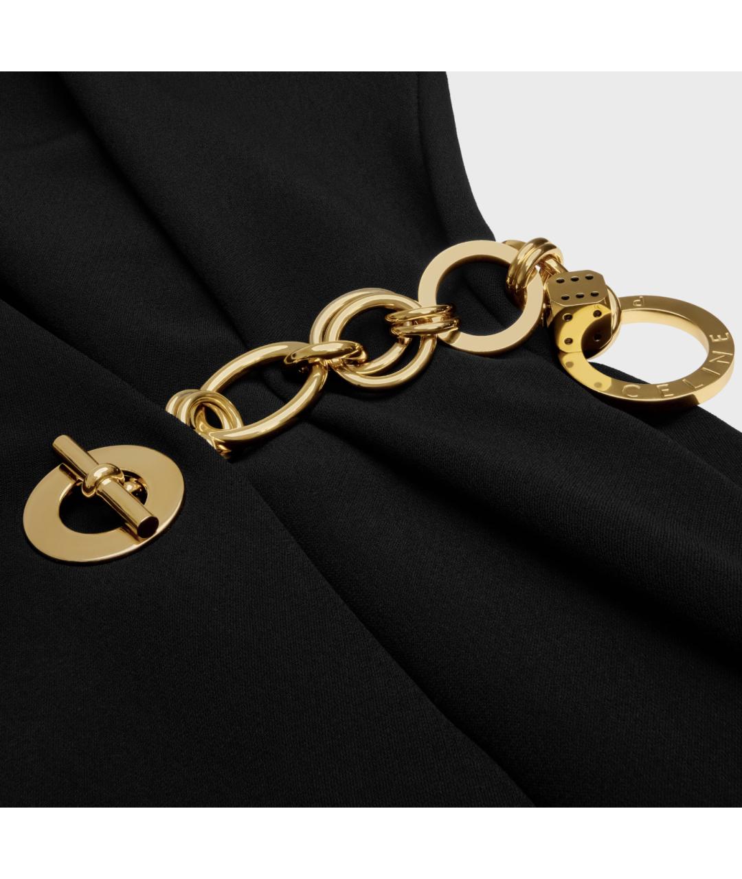 CELINE Черное вискозное повседневное платье, фото 4
