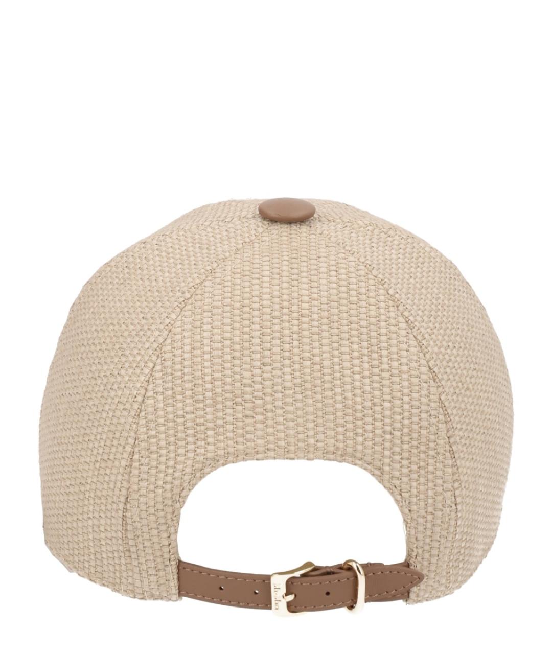 MAX MARA Бежевая хлопковая кепка, фото 3