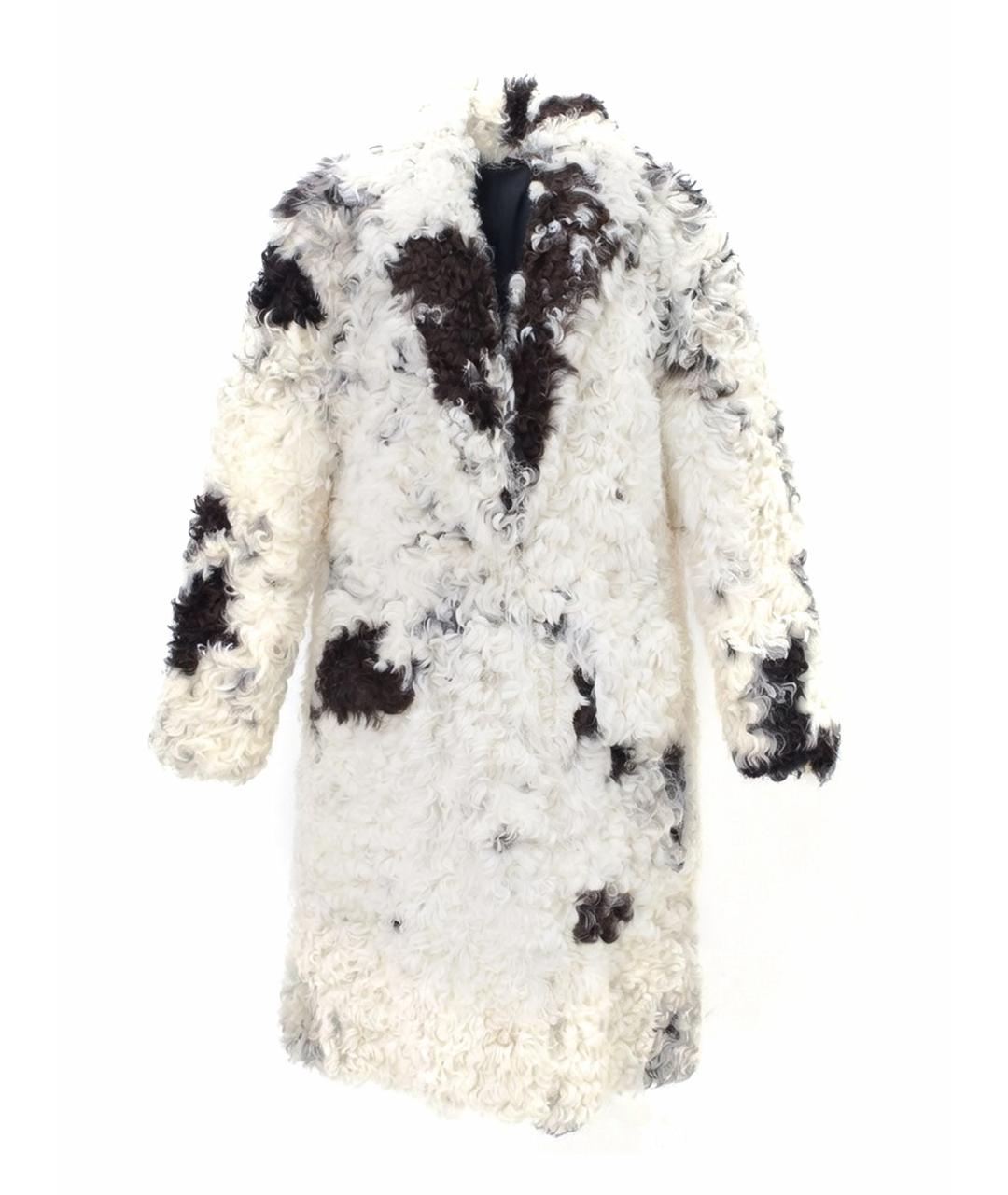 MIU MIU Белая шерстяная шуба, фото 1