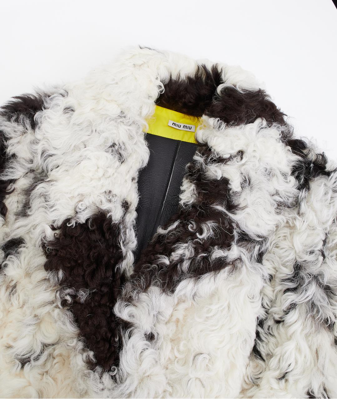 MIU MIU Белая шерстяная шуба, фото 6