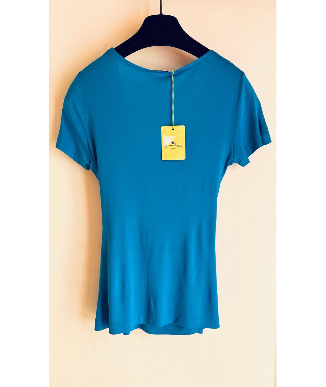 ETRO Синяя вискозная футболка, фото 6