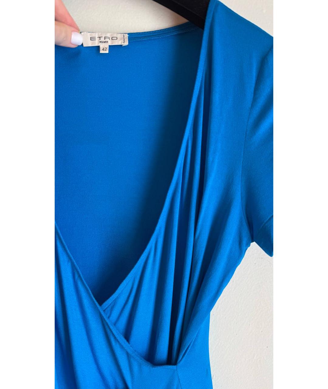 ETRO Синяя вискозная футболка, фото 5