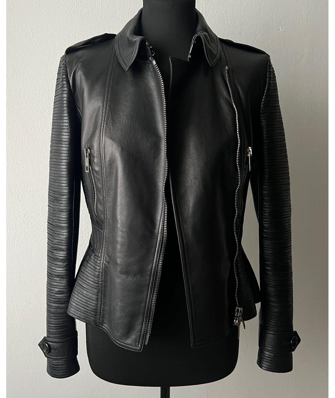 BURBERRY Черная кожаная куртка, фото 7