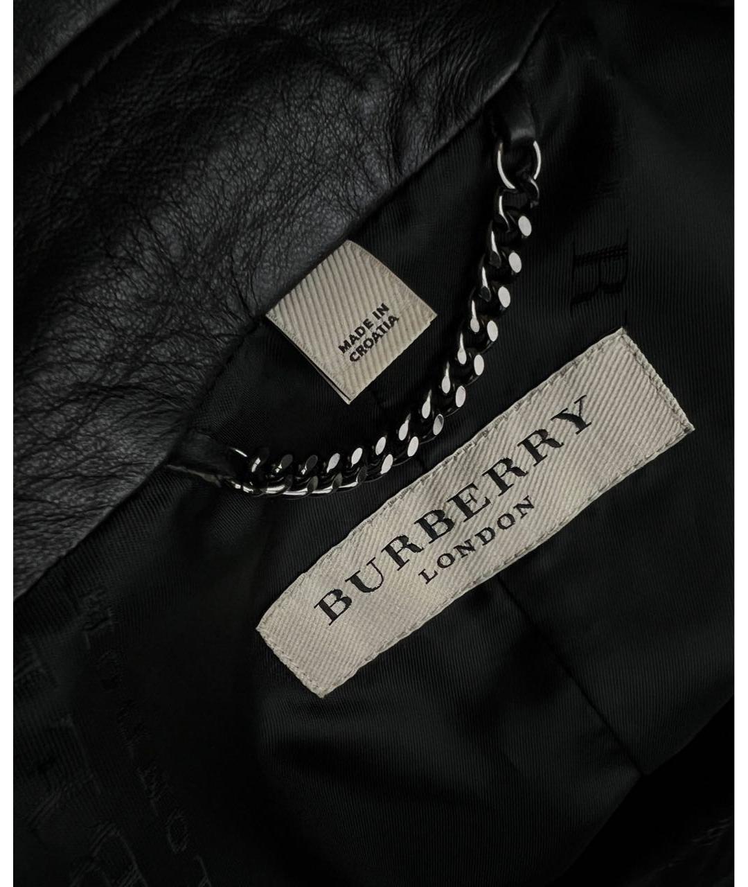 BURBERRY Черная кожаная куртка, фото 3