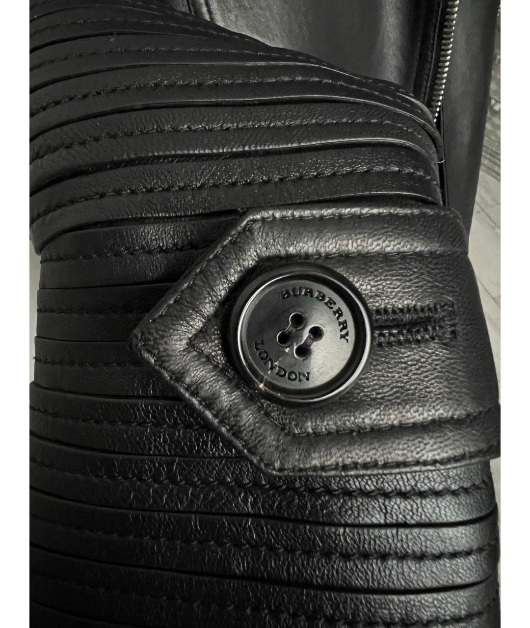 BURBERRY Черная кожаная куртка, фото 5