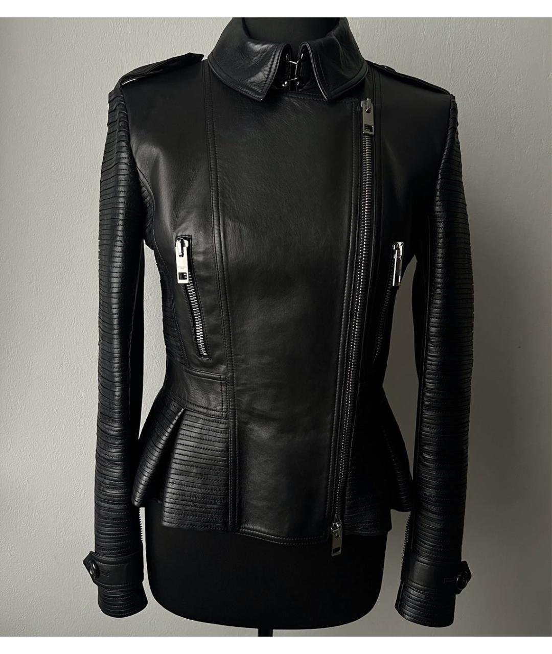 BURBERRY Черная кожаная куртка, фото 8