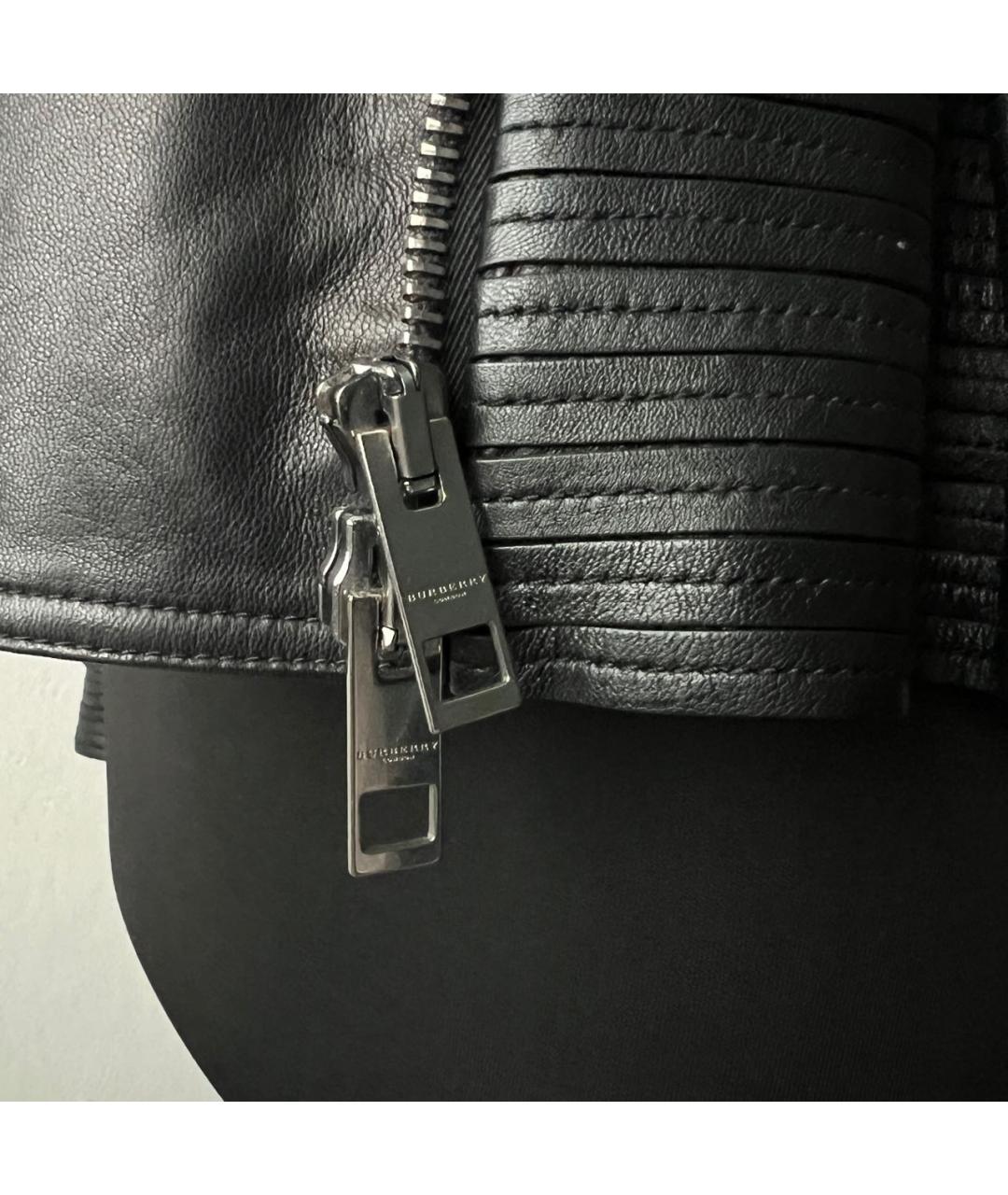 BURBERRY Черная кожаная куртка, фото 6