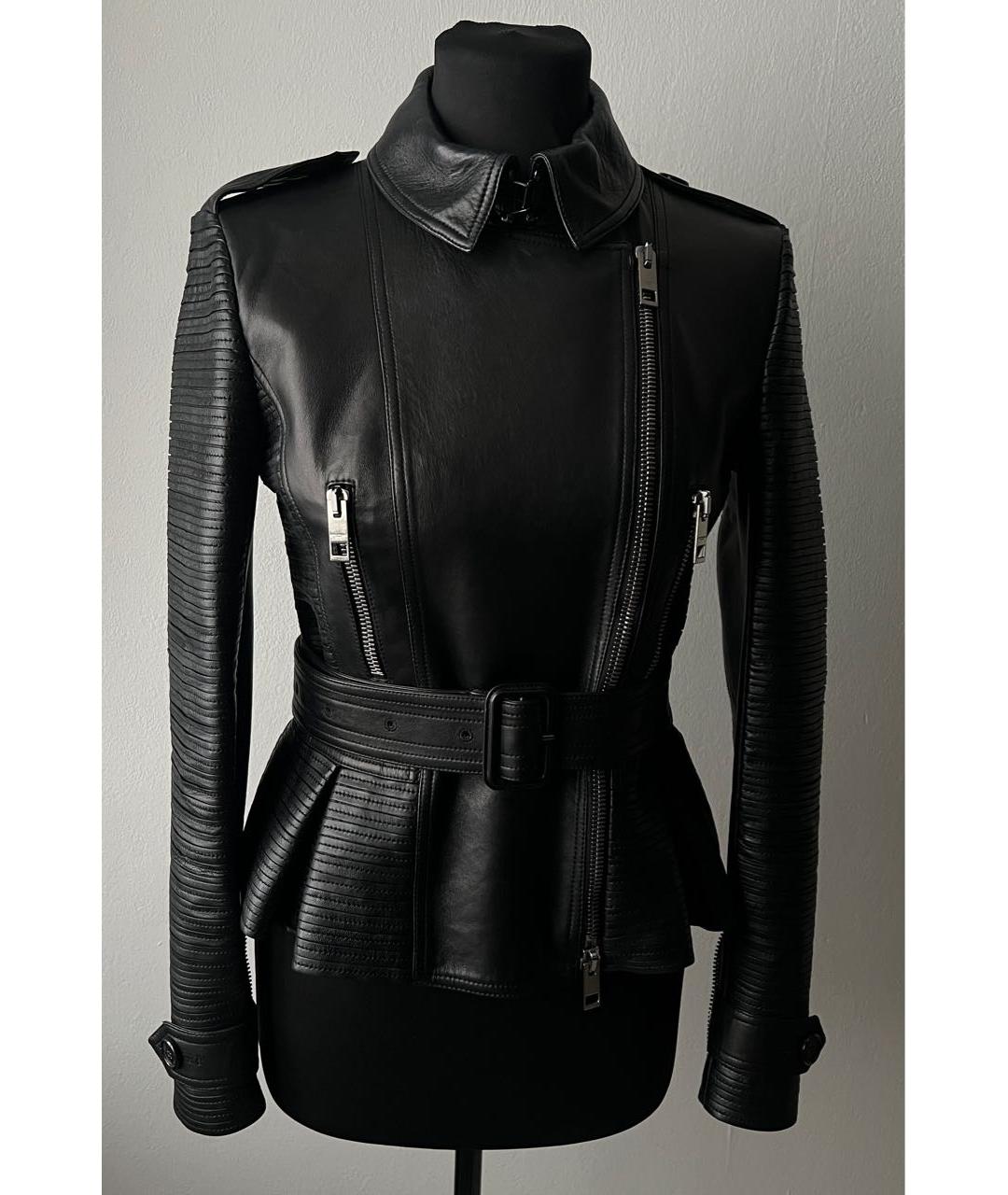 BURBERRY Черная кожаная куртка, фото 9