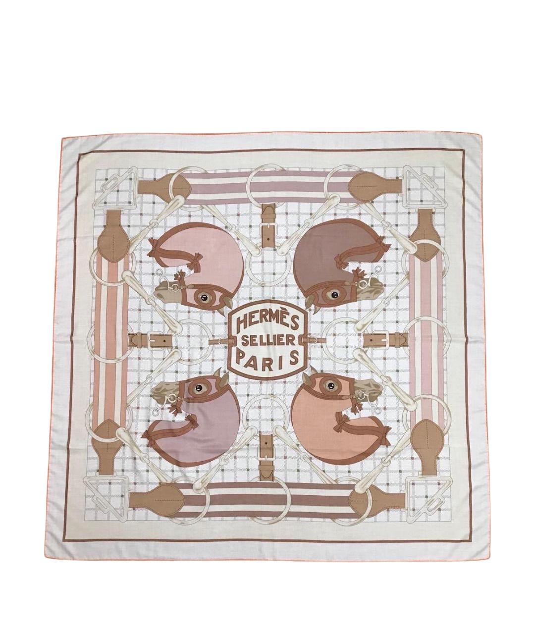 HERMES Мульти шелковый платок, фото 1