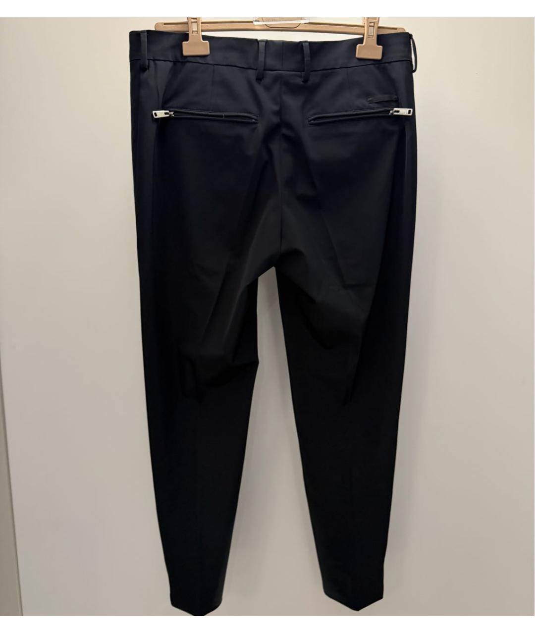 PRADA Черные хлопко-эластановые классические брюки, фото 2