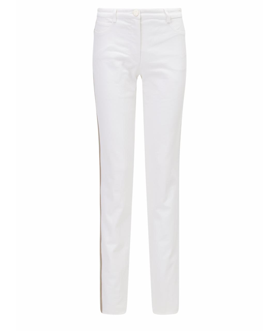 CHANEL Белые хлопковые прямые джинсы, фото 1