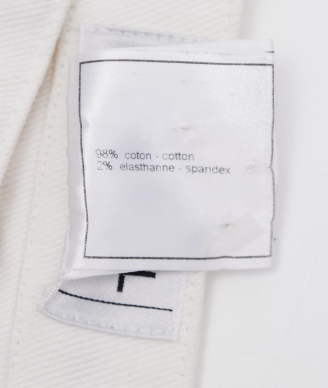 CHANEL Белые хлопковые прямые джинсы, фото 6