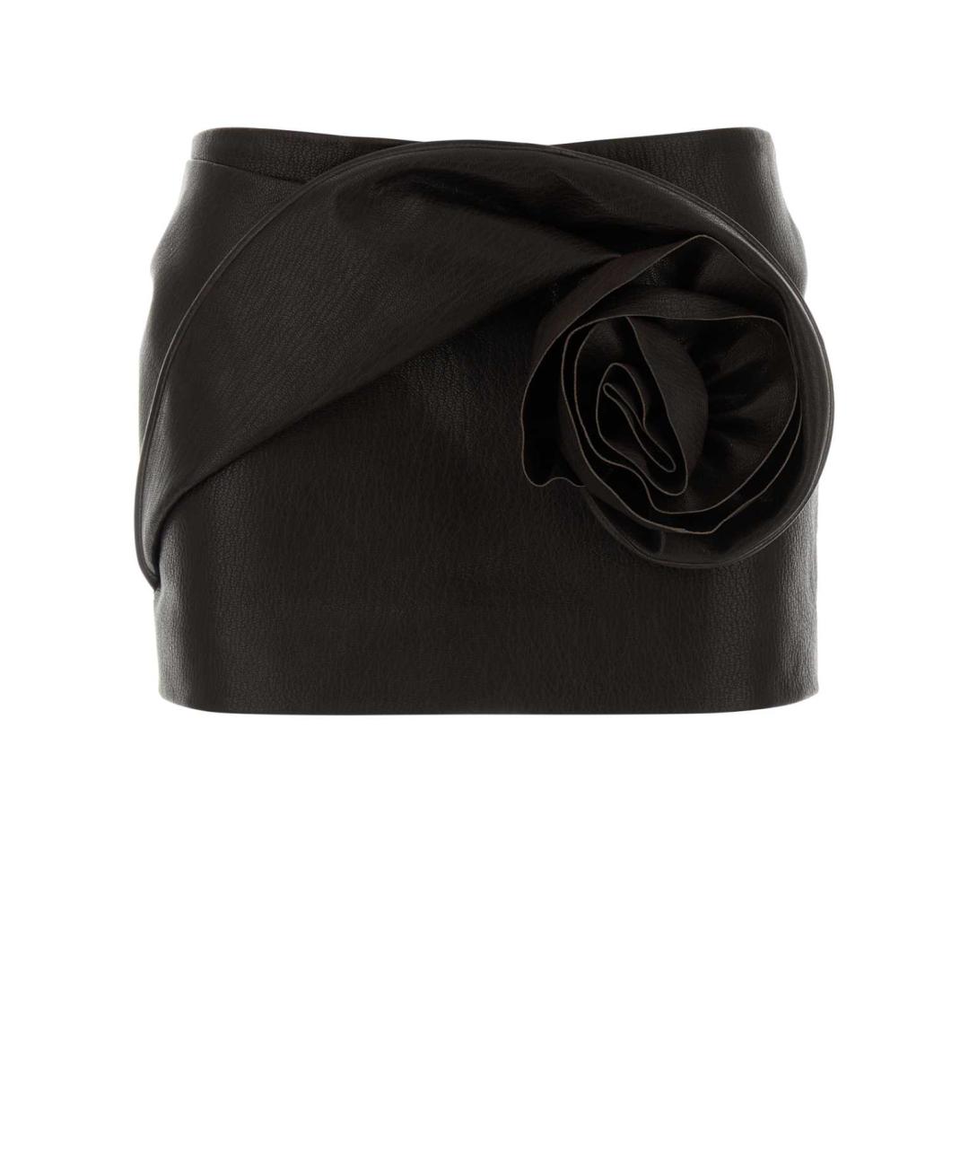 MAGDA BUTRYM Коричневая кожаная юбка мини, фото 1