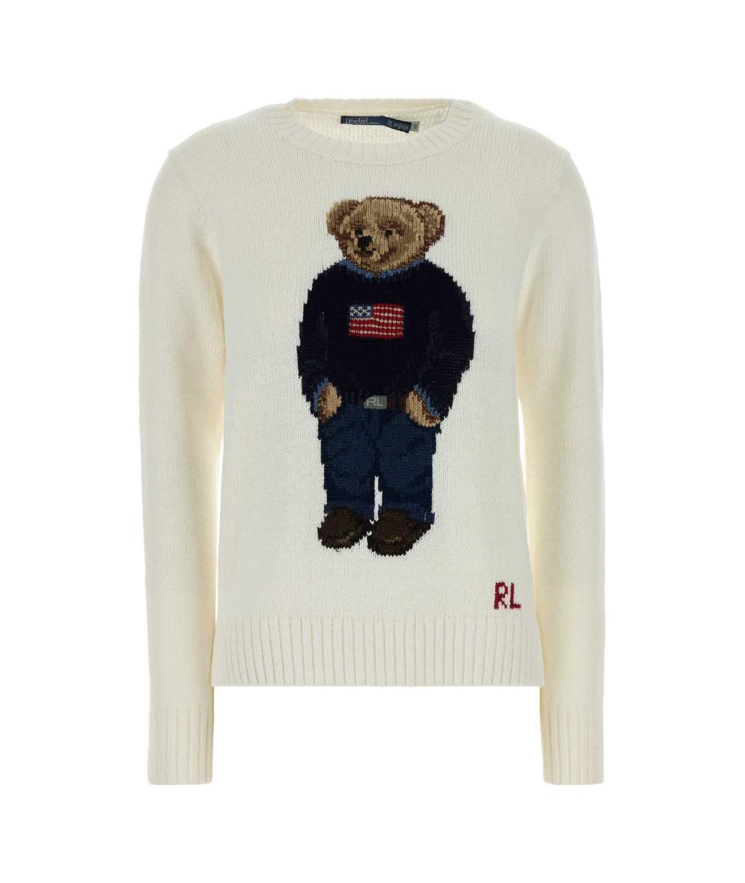 POLO RALPH LAUREN Белый льняной джемпер / свитер, фото 1