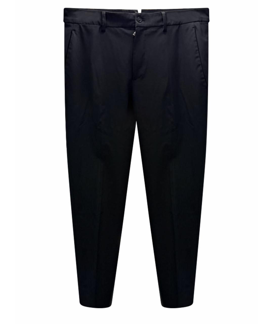 PRADA Черные хлопко-эластановые классические брюки, фото 1