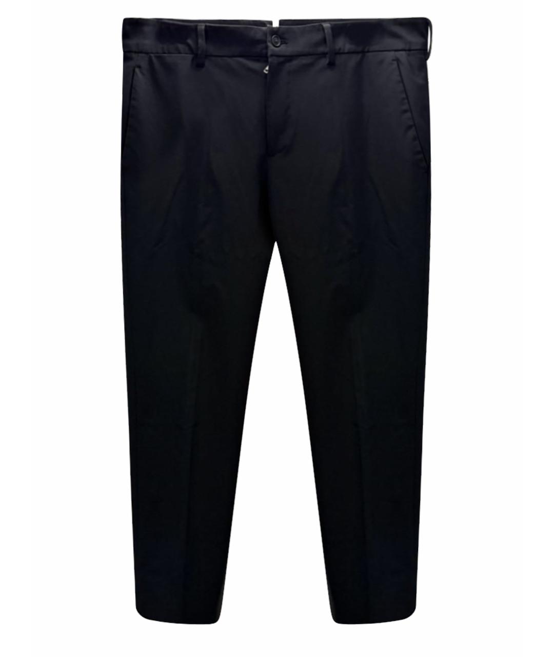 PRADA Черные хлопко-эластановые классические брюки, фото 5