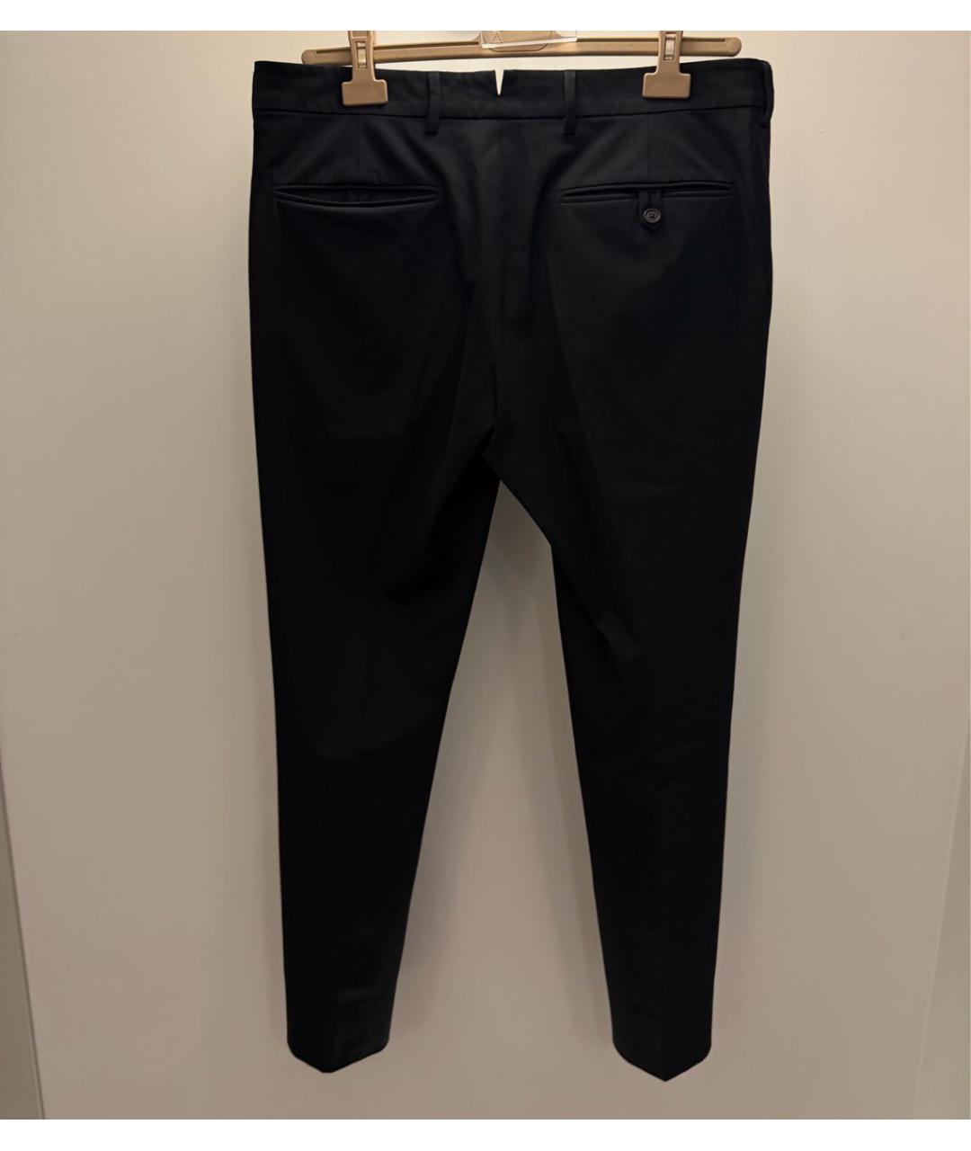 PRADA Черные хлопко-эластановые классические брюки, фото 2