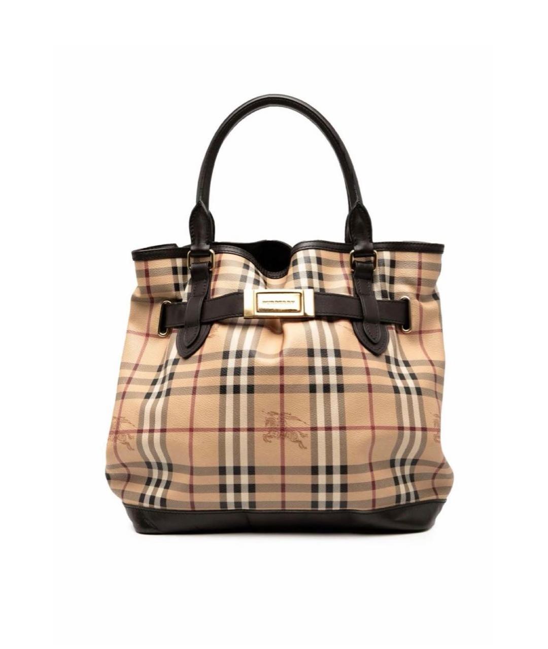 BURBERRY Коричневая кожаная сумка с короткими ручками, фото 9