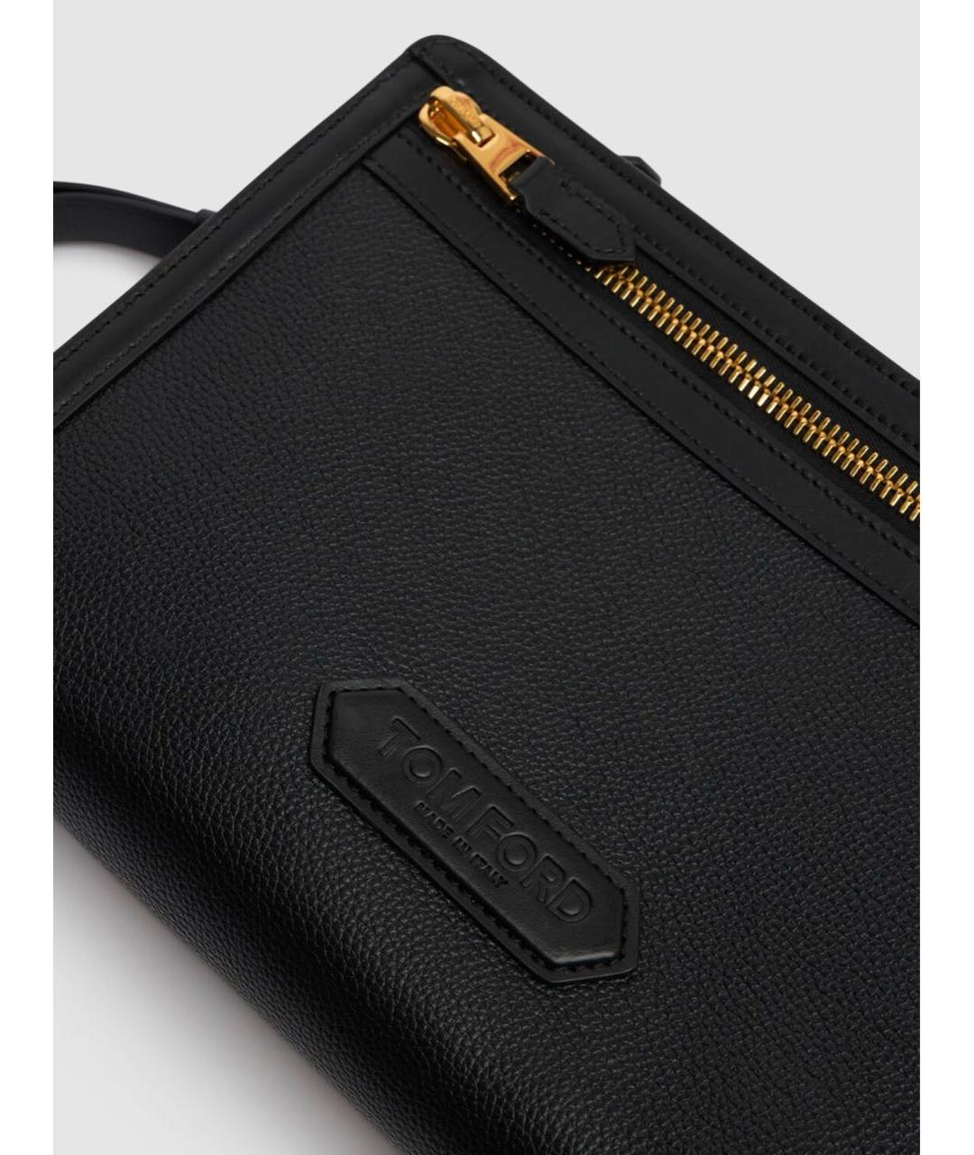 TOM FORD Черная кожаная барсетка, фото 3