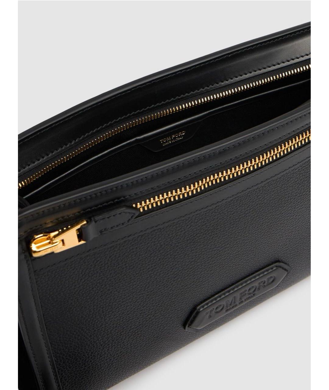 TOM FORD Черная кожаная барсетка, фото 5
