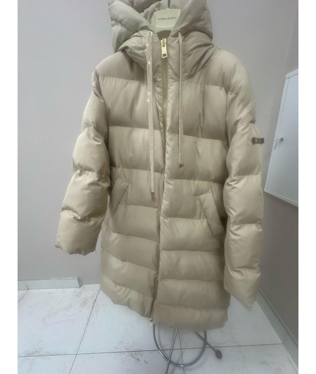 LORENA ANTONIAZZI Бежевый полиэстеровый пуховик, фото 9