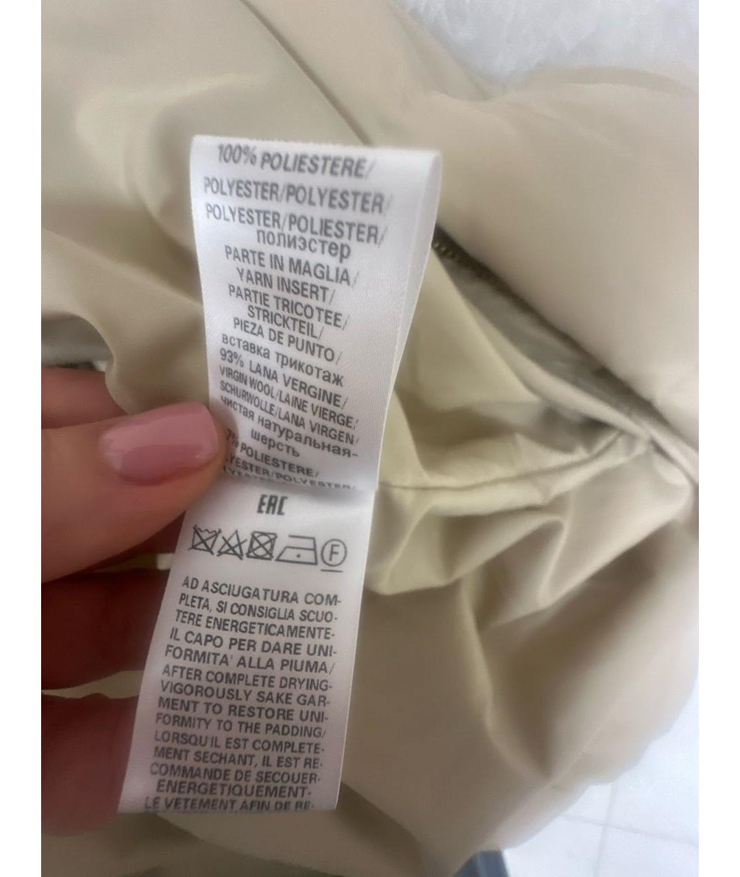 LORENA ANTONIAZZI Бежевый полиэстеровый пуховик, фото 6