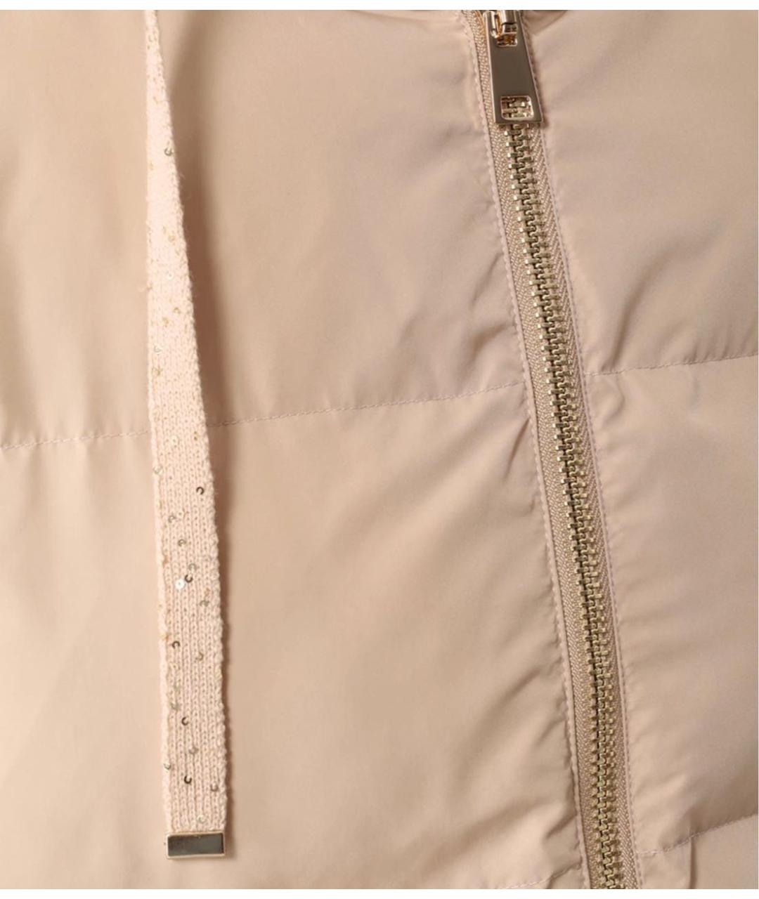LORENA ANTONIAZZI Бежевый полиэстеровый пуховик, фото 8