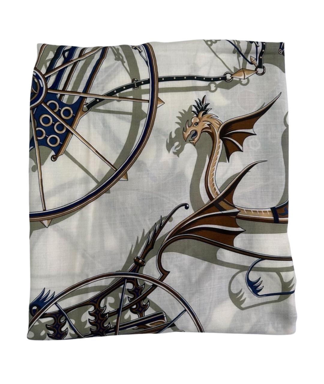 HERMES Мульти шелковый платок, фото 10