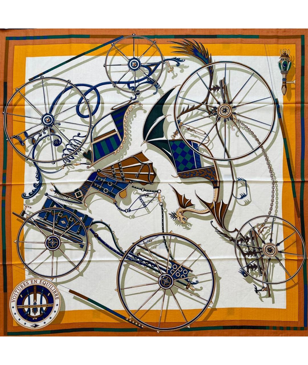 HERMES Мульти шелковый платок, фото 11