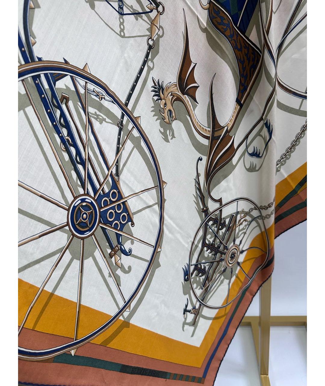 HERMES Мульти шелковый платок, фото 8