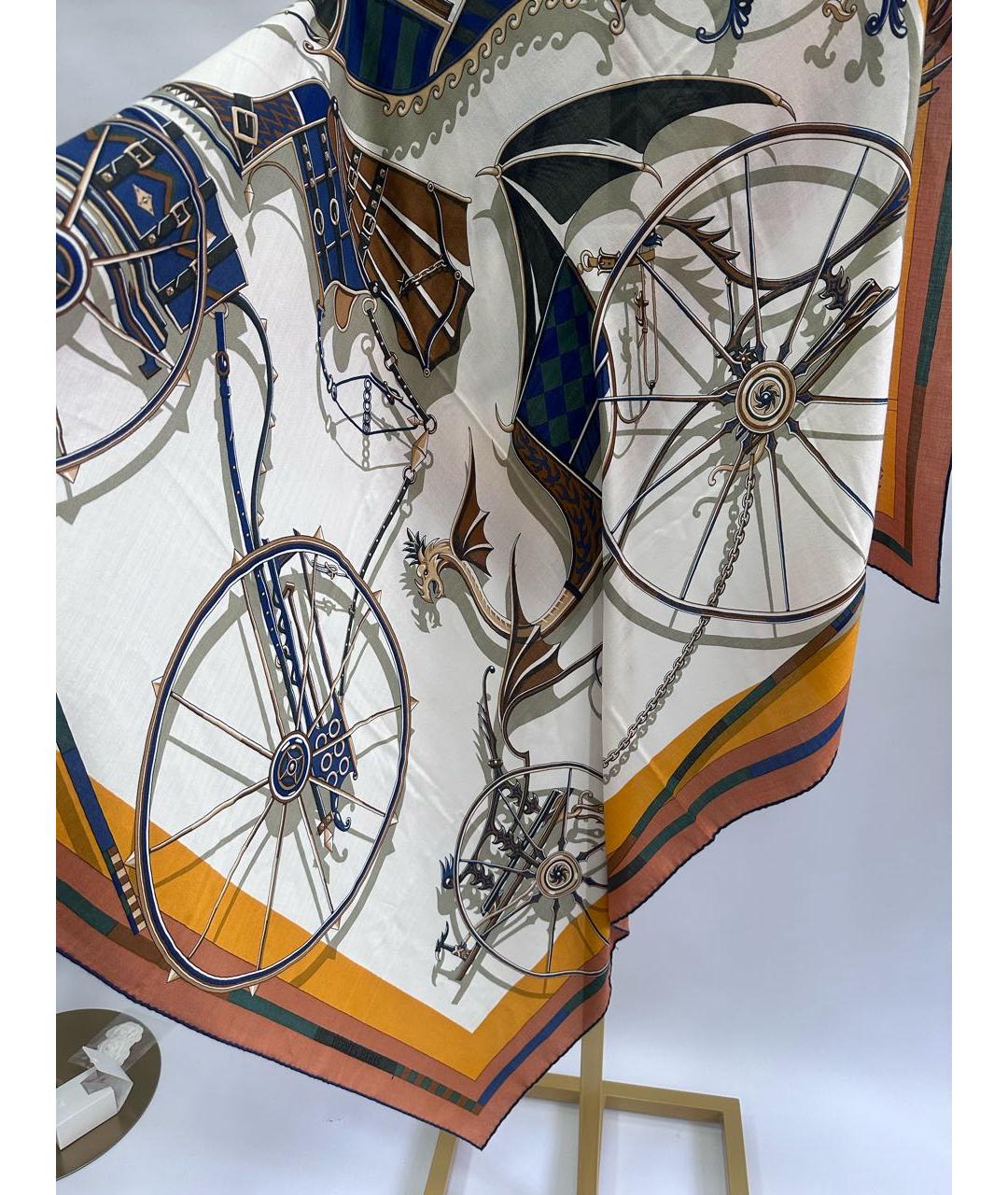 HERMES Мульти шелковый платок, фото 4