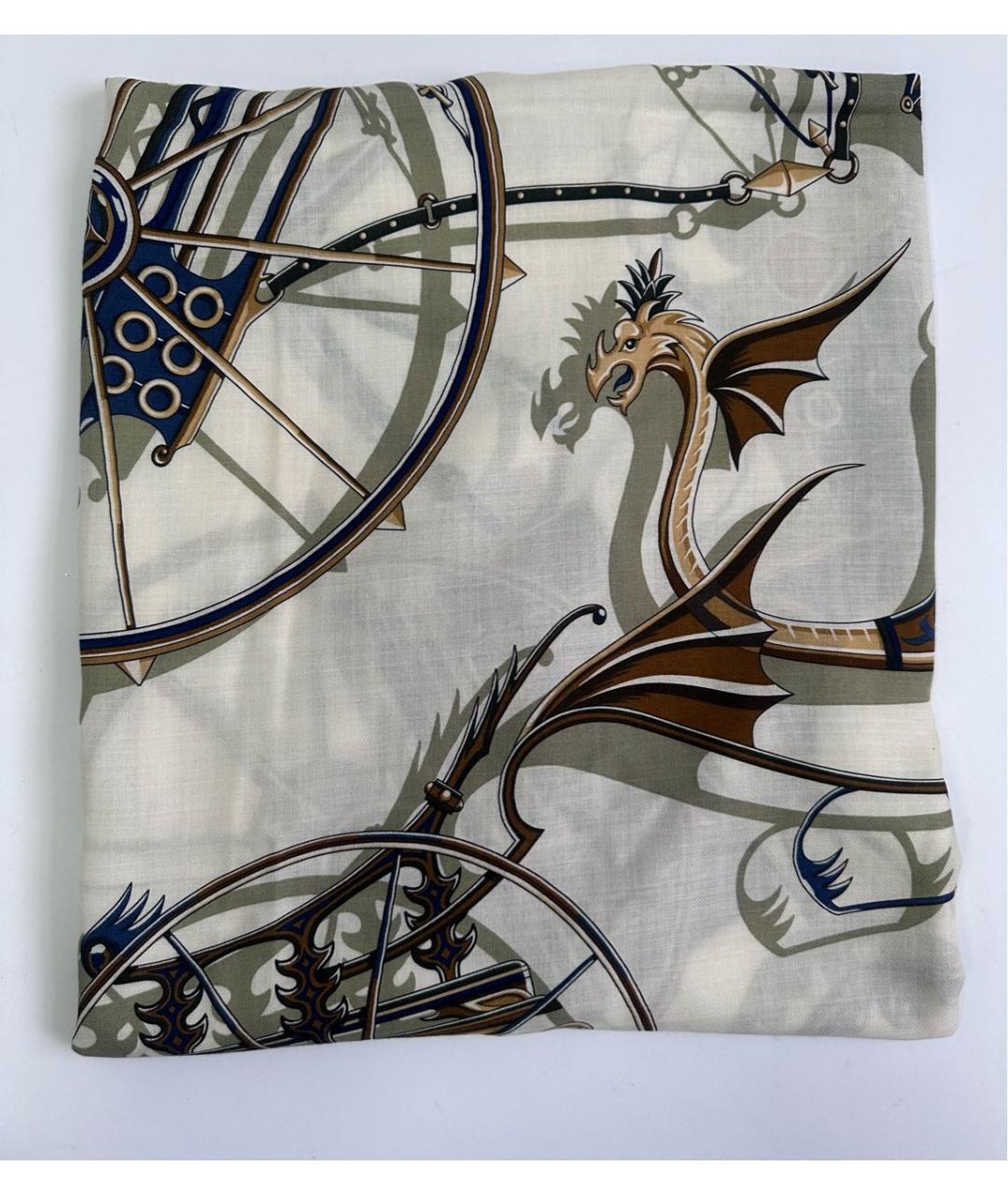 HERMES Мульти шелковый платок, фото 9