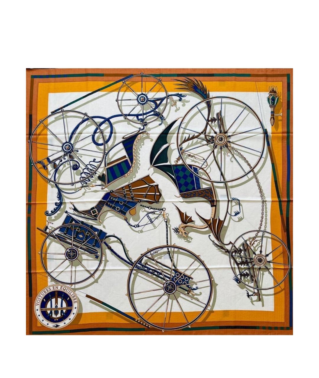 HERMES Мульти шелковый платок, фото 1