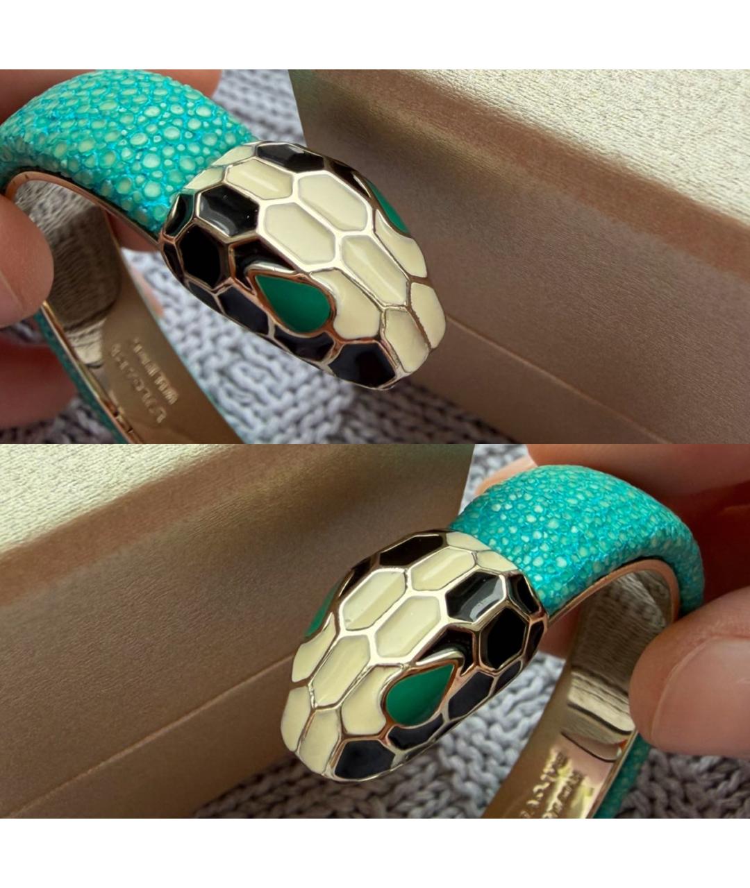 BVLGARI Бирюзовый кожаный браслет, фото 3