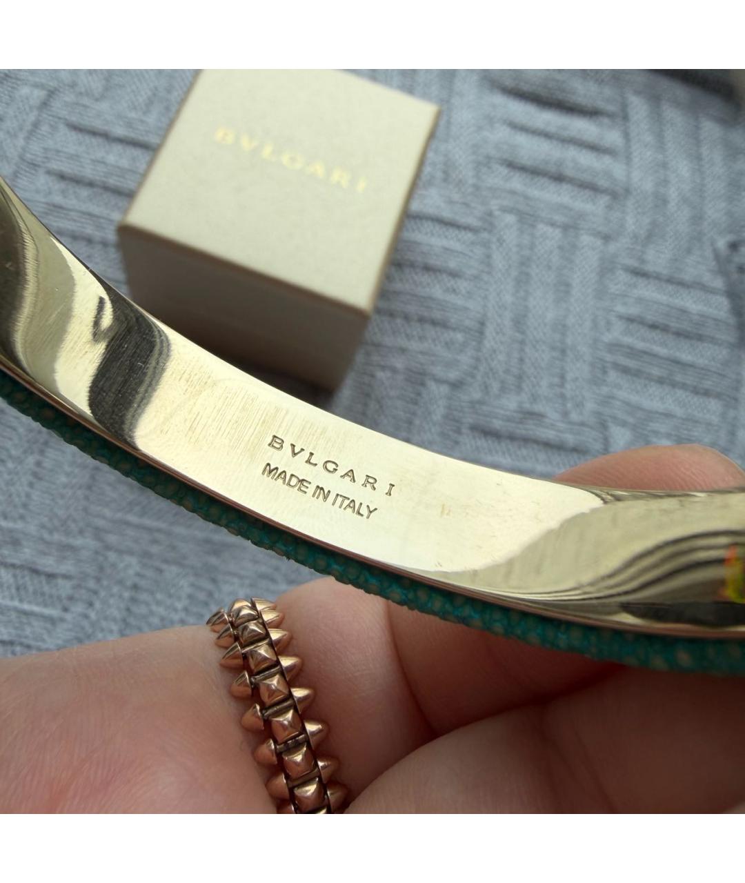 BVLGARI Бирюзовый кожаный браслет, фото 5