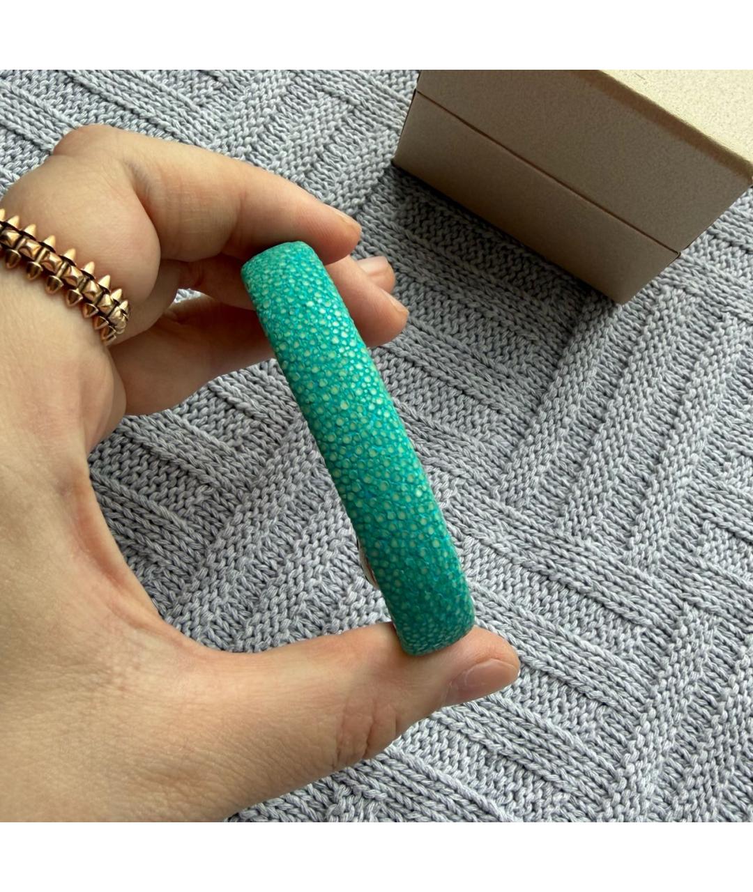 BVLGARI Бирюзовый кожаный браслет, фото 6