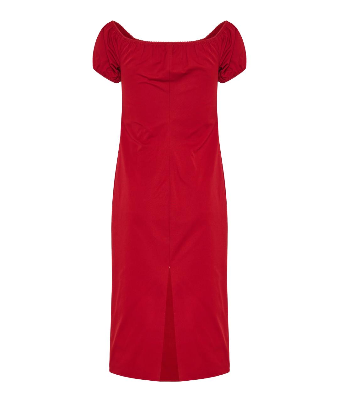 MIU MIU Красное хлопковое коктейльное платье, фото 3