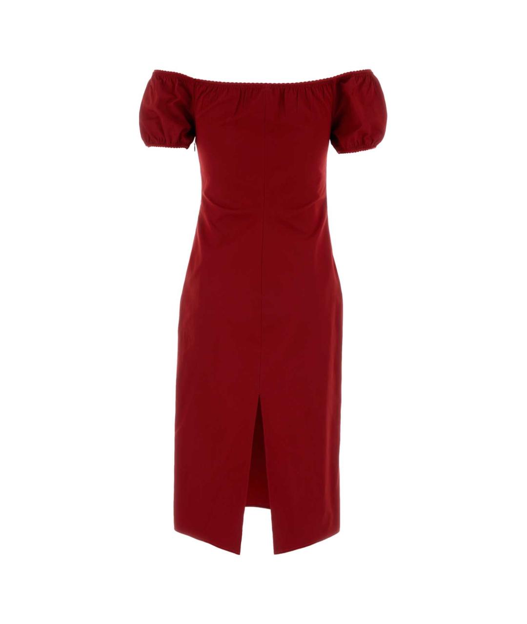 MIU MIU Красное хлопковое коктейльное платье, фото 2