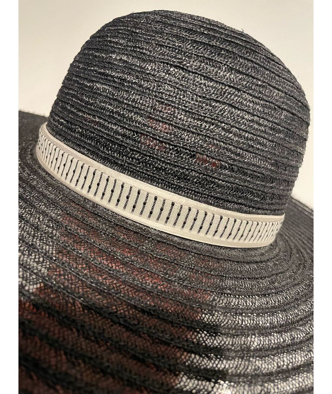 CHANEL PRE-OWNED Черная соломенная шляпа, фото 7