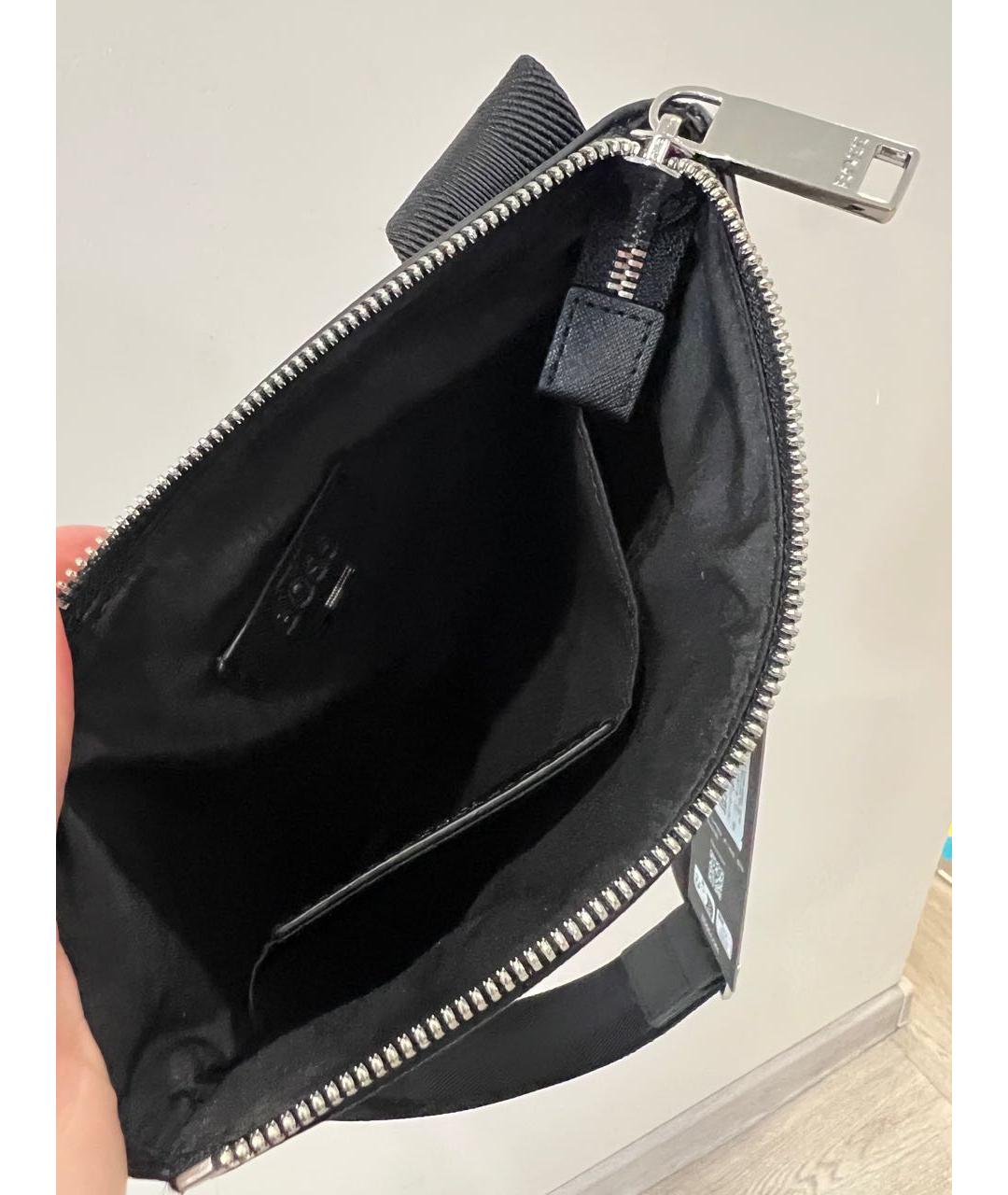 HUGO BOSS Черная кожаная сумка на плечо, фото 5