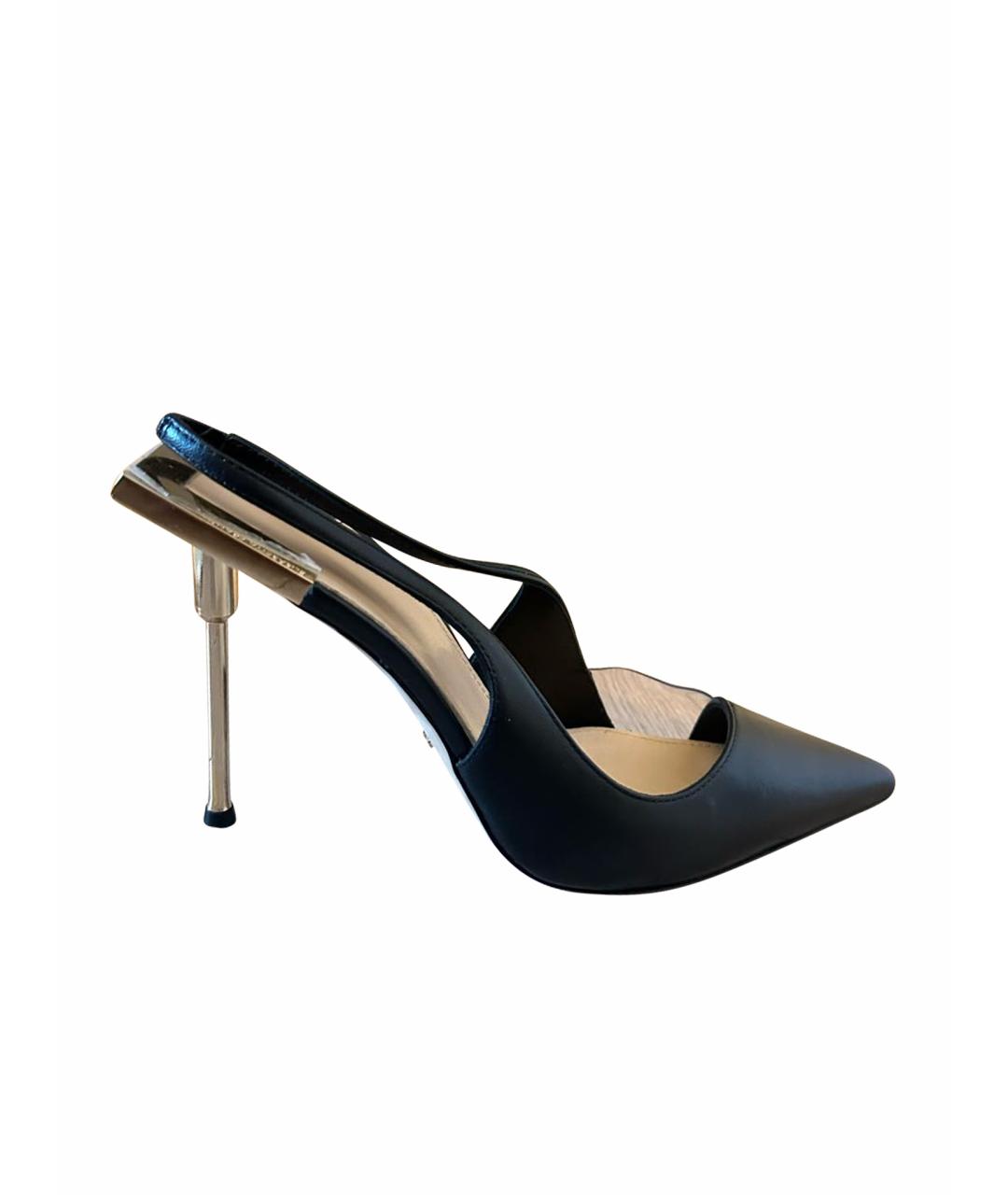 ELISABETTA FRANCHI Черные кожаные туфли, фото 1