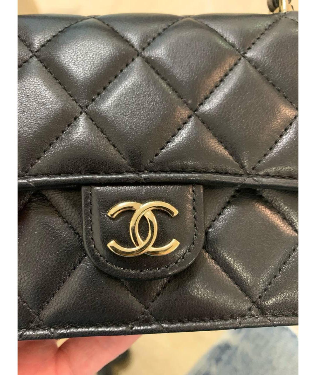 CHANEL Черная кожаная сумка через плечо, фото 6