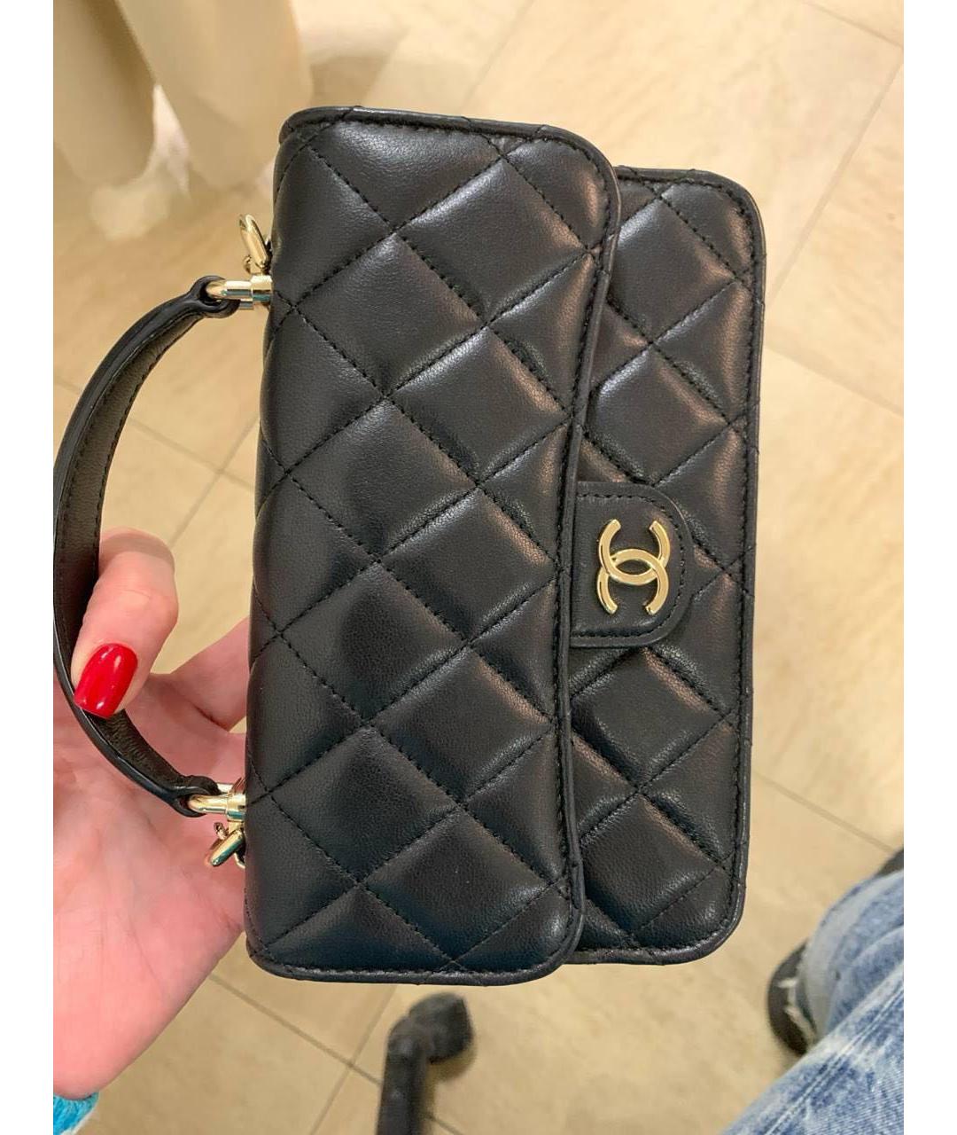 CHANEL Черная кожаная сумка через плечо, фото 4